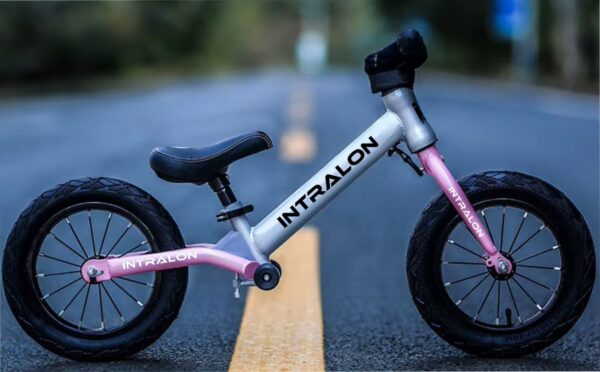 Intralon Balance Bike 14 - Long Wheel Base - Silver Pink