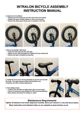 INTRALON Long Wheel Base 14" balance bike 3 4 5 6 years old boys and girls 22 INTRALON Intralon Balance Bike Long Wheel Base Manual Guide 2025 M B A4 PAGE 02