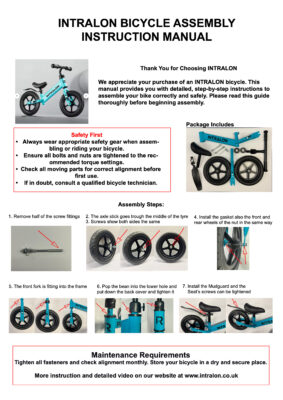INTRALON First Explorer 12" Balance Bike 2 3 4 5 Years Old Boys Girls 29 INTRALON Intralon Balance Bike Manual Guide 12 First Explorer 2025 Page 01